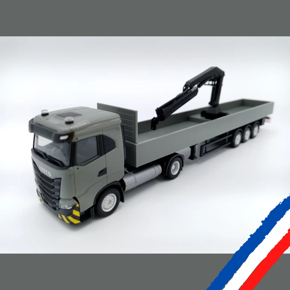 HERPA - IVECO S-WAY ND plateau grue - 316415 - HO - Photo 1/3