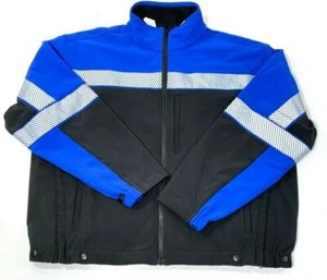 XL SHORT BLAUER 4670 COLORBLOCK SOFTSHELL FLEECE JACKET DARK NAVY / ROYAL BLUE - Picture 1 of 6