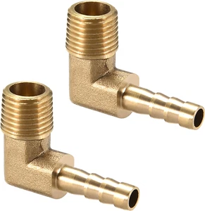 2 piezas manguera de latón púas codo 90 grados codo 1/4" manguera barra a 1/4" NPT - Imagen 1 de 12