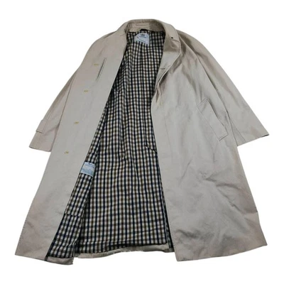 Gabardina Aquascutum Aqua5 beige hecha en Inglaterra forro a cuadros algodón envío gratuito Foto 1 de 4