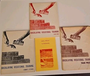 Vintage Bricklaying Vocational Training Manuals Lot – Student Textbook, Study... - Picture 1 of 24