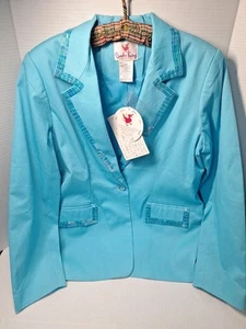 Quacker Factory Top/ Blazer, Womans Size M, Cotton Blend, Light Blue, Nwt - Picture 1 of 4