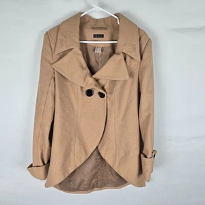 Venus Giacca Donna Taglia 10 Cappotto Misto Lana Doppio Bottone Marrone - Foto 1 di 18
