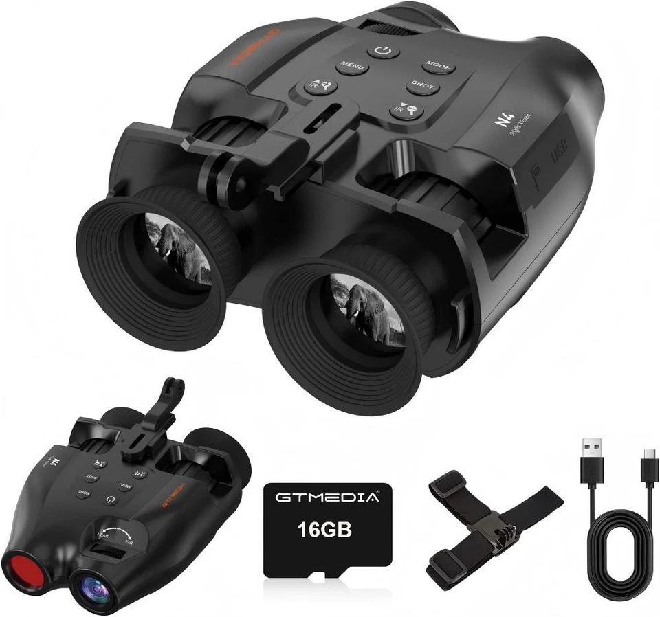 GTMEDIA N4 Night Vision Goggles Infrared Binoculars 5x Zoom For Camping Birding  - Bild 1 von 4