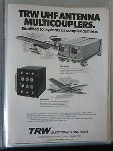2/1978 PUB TRW SYSTEMS ELECTRONICS UHF ANTENNA ANTENNE E-3A AWACS GUARDRAIL AD - Picture 1 of 1