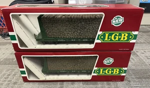 LOT OF 2 LGB S.P. FLAT CAR BULKHEAD & WOOD LOAD #4078 TRAIN - Picture 1 of 1