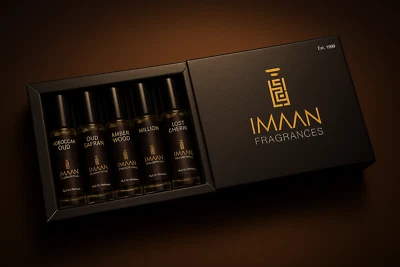 IMAAN 10ml Perfume Oil Gift Set (5 Pack) – Ideal Nikkah/Wedding Gift – £25
