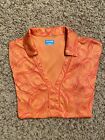PGA Tour Women's Orange  Abstract Pattern Short Sleeve Top Golf Shirt Size S