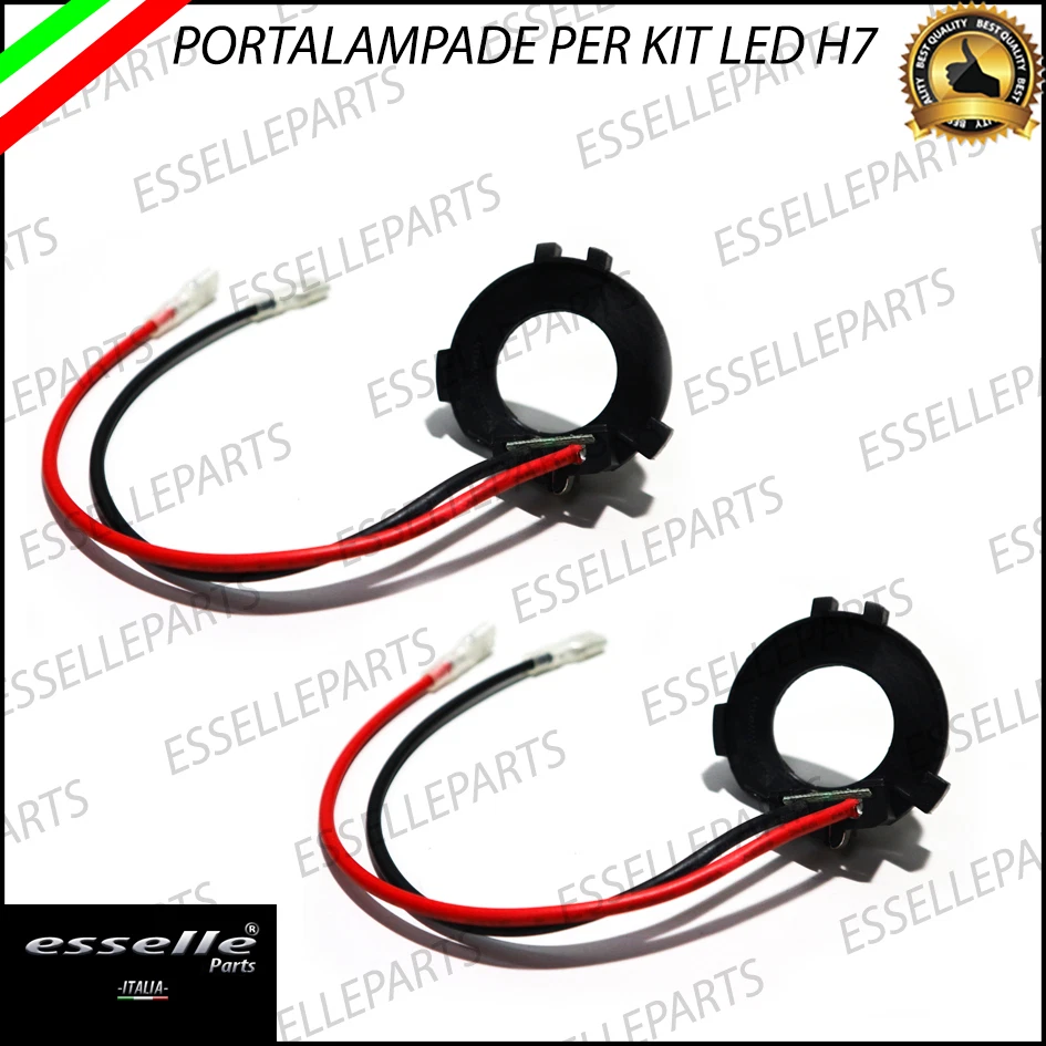 COPPIA ADATTATORI PORTALAMPADE KIT LED H7 PER VW GOLF 7 VII - Immagine 1 di 1