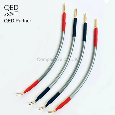 QED Reference XT40i Cable JUMPER LINKS 4 x 20cm Banana Plug to Spade - Image 1 of 4