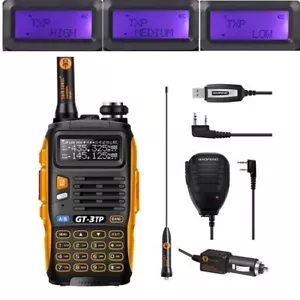 Baofeng GT-3TP MarkIII 1/4/8W VHF/UHF Ham Two-way Radio + USB Cable +Speaker - Picture 1 of 12