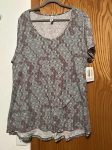 LuLaRoe Classic T Größe 3XL U-Ausschnitt rosa und grau geometrisch - Bild 1 von 3