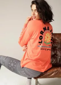 Lorna Jane Take Care Oversized Long Sleeve Top Women's Crew Neck Tee Shirt XS/8 - Picture 1 of 7