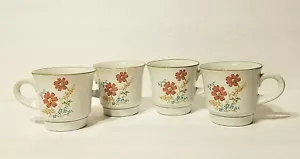 Set 4 tazze tazze vintage Noritake gres Floralee 8346 molto rare come nuove! - Foto 1 di 11