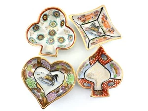 T&T Pikes Peak SUIT OF CARDS Small Dishes Set of 4 Heart Club Diamond Spade Vtg - Picture 1 of 16