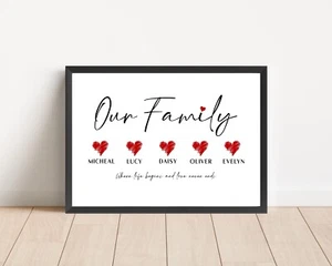 Arte de pared personalizado con impresión de salón de nuestra familia impresión de pasillo regalo SOLO IMPRESIÓN - Imagen 1 de 3