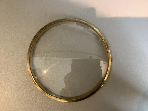 Mantle / Bracket Clock Brass Bezel & Convex Glass Assembly ~ Spares Cover