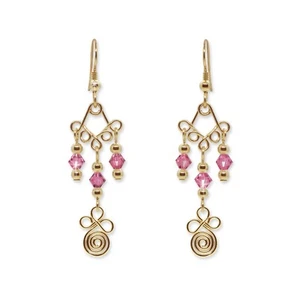 Dangle Drop Earrings or Attachments Customized Gold or Silver with Crystals #028 - Picture 1 of 12