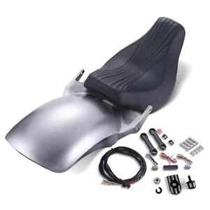Solo Seat + Rear Fender w/ LED Lights for Harley Softail Fat Boy 18-24 - Imagen 1 de 5