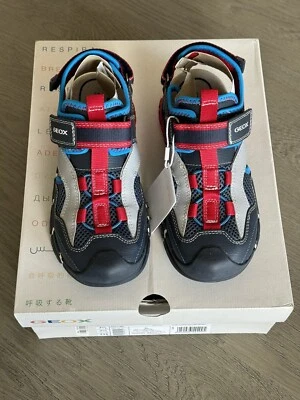 Sandalia Geox Dynomix Big Boys, Azul Marino y Rojo, Talla 35, TOTALMENTE NUEVA Foto 1 de 4