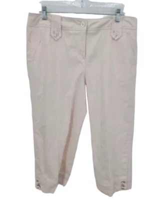 Pantalones Sandro para mujer 12 rosa pálido pierna ancha recortados cottagecore bolsillos delanteros planos Foto 1 de 4