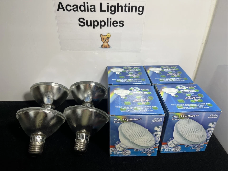 ⚡️Lot of 4⚡️ PQL Display 75PAR30 Narrow Flood 130v Medium Base 4000hr - Image 1 of 4