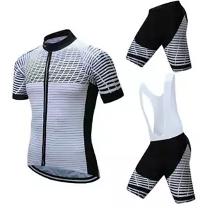Juego de ropa de bicicleta de manga corta para hombre blanco - Imagen 1 de 14