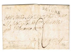 108 SAVONE Napoleonico su lettera da Albisola per Genova - Foto 1 di 3