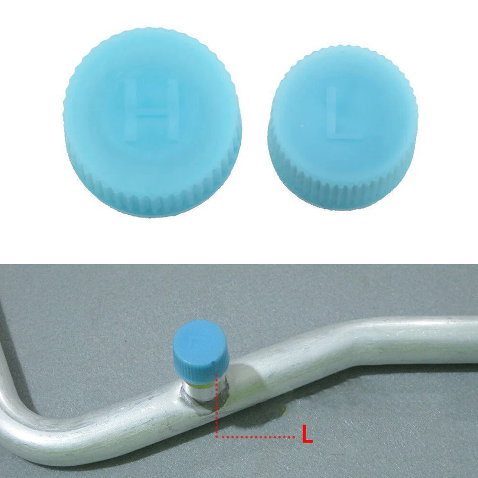 2x High And Low Pressure Air Conditioning Service AC A/C System Valve Caps Blue - Image 1 of 4