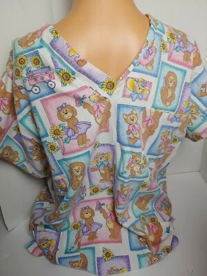 Nurse Scrub Teddy Bears L Simply Basic Pale Colors Pockets  - Image 1 of 4