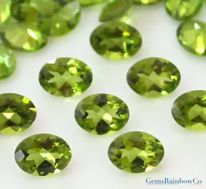 Olive Green Peridot Oval Faceted 6x4mm & 9x7mm Loose gemstone in lots 5 pieces - Picture 1 of 8