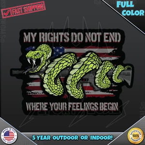 Adesivo decalcomania vinile auto My Rights Do Not End Where Your Feelings 310 - Foto 1 di 2