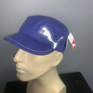 CAPPELLO DONNA PUMA ORIGINALS STILE MILITARE STRAPBACK NUOVO CON ETICHETTE VIOLA CON LOGO BIANCO - Foto 1 di 5