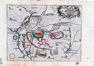 Antique map, Silesia, Siege of Schweidnitz (Swidnica, Poland), 1757 - Picture 1 of 1