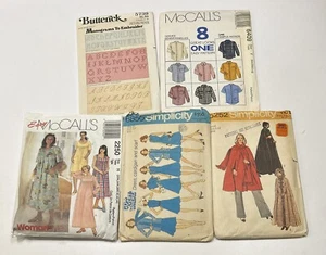 Lot Of Five Vintage Simplicity/Butterick/McCall Dress Patterns Cut Various Sizes - Picture 1 of 7