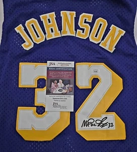 Maglia Magic Johnson HOF firmata LA Lakers taglia L di persona certificata JSA - Foto 1 di 3