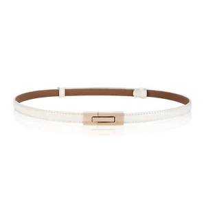 3 Pack Women Skinny Waist Belt with Gold Buckle Adjustable Patent Leather Thin - Picture 1 of 16