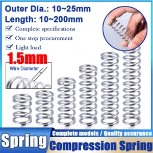 Wire Diameter 1.5mm, L 10~200mm, Stainles Steel Compression Spring Small Spring - Picture 1 of 15