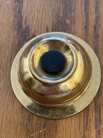 Antique Door Bell Electric Push Black Button Cast Bronze Circa 1900’s No Light Cover