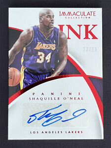2014-15 Panini Immaculate Collection Shaquille O'Neal Ink Ruby Auto Lakers /25