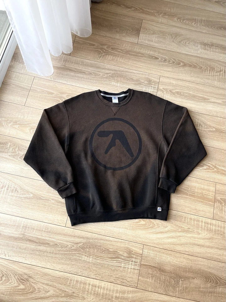 Sudadera De Colección Y2K Aphex Twin Russell Atlética Desteñida Talla XL Foto 1 de 4