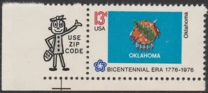 US 1678 State Flags Oklahoma 13c zip single LL MNH 1976 - Picture 1 of 1