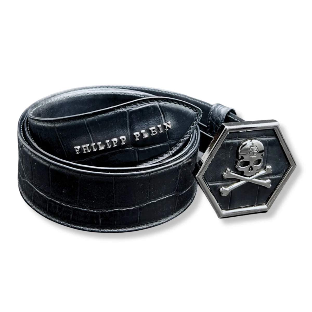 Philipp Plein Black Leather Belts for Men for sale | eBay