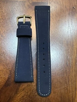 Original NOS HAMILTON Watch Band Genuine Leather Blue Suede 20 mm - Image 1 of 3
