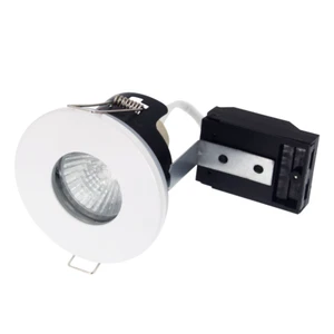 12 x Downlights blancos GU10 espalda abierta IP65 focos de techo con clasificación de fuego - Imagen 1 de 2