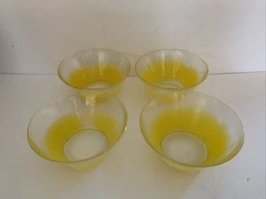 Vintage Mid Century 4er Set Blendo Salat Wüste Gelb & Gold Schüsseln 5,2" - Bild 1 von 12