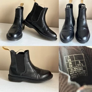 DR MARTENS Black VEGAN Flora Chelsea Ankle Boot UK 3 EU 36 Casual FESTIVAL Arty - Picture 1 of 17