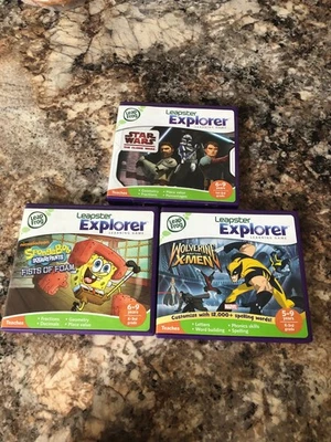 Lot of 3 Leap Frog Leapster Explorer Leap Pad Learning Games Not Tested - Image 1 of 3