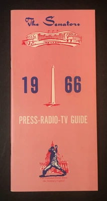 1966 Washington Senators Baseball Press/Media Guide MLB Team Radio & TV CLEAN! - Image 1 of 4