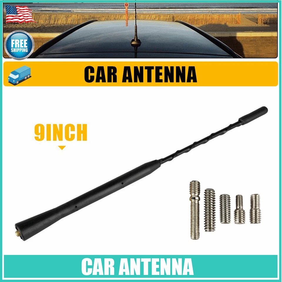Antena de carro 9" rádio AM/FM antena mastro de teto serve para Toyota estilo chicote longo automático - Imagem 1 de 4